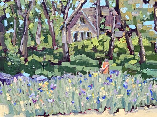 Granny in the Iris Garden - Kellyn Planteen